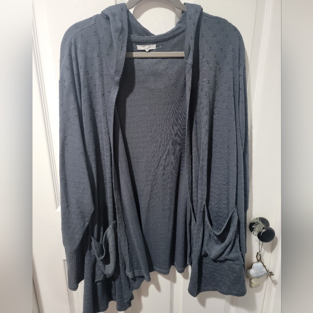 Plus size Maurices hoodie Duster, gray, size 4